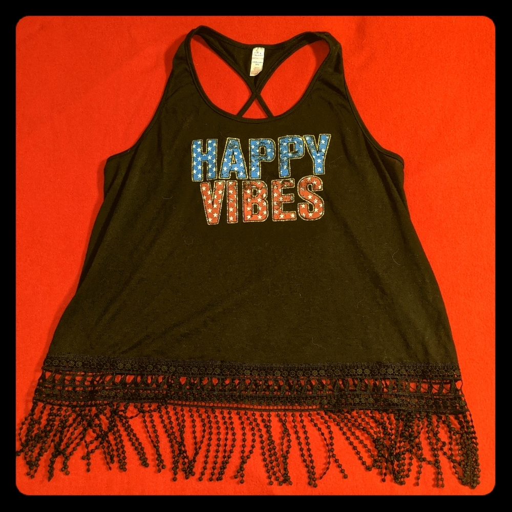 Patriotic Happy Vibes Tank Top Size XXXL